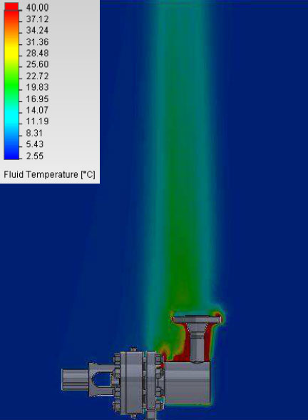 Natural convective heat flow to ambient air.